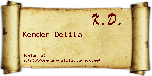 Kender Delila névjegykártya